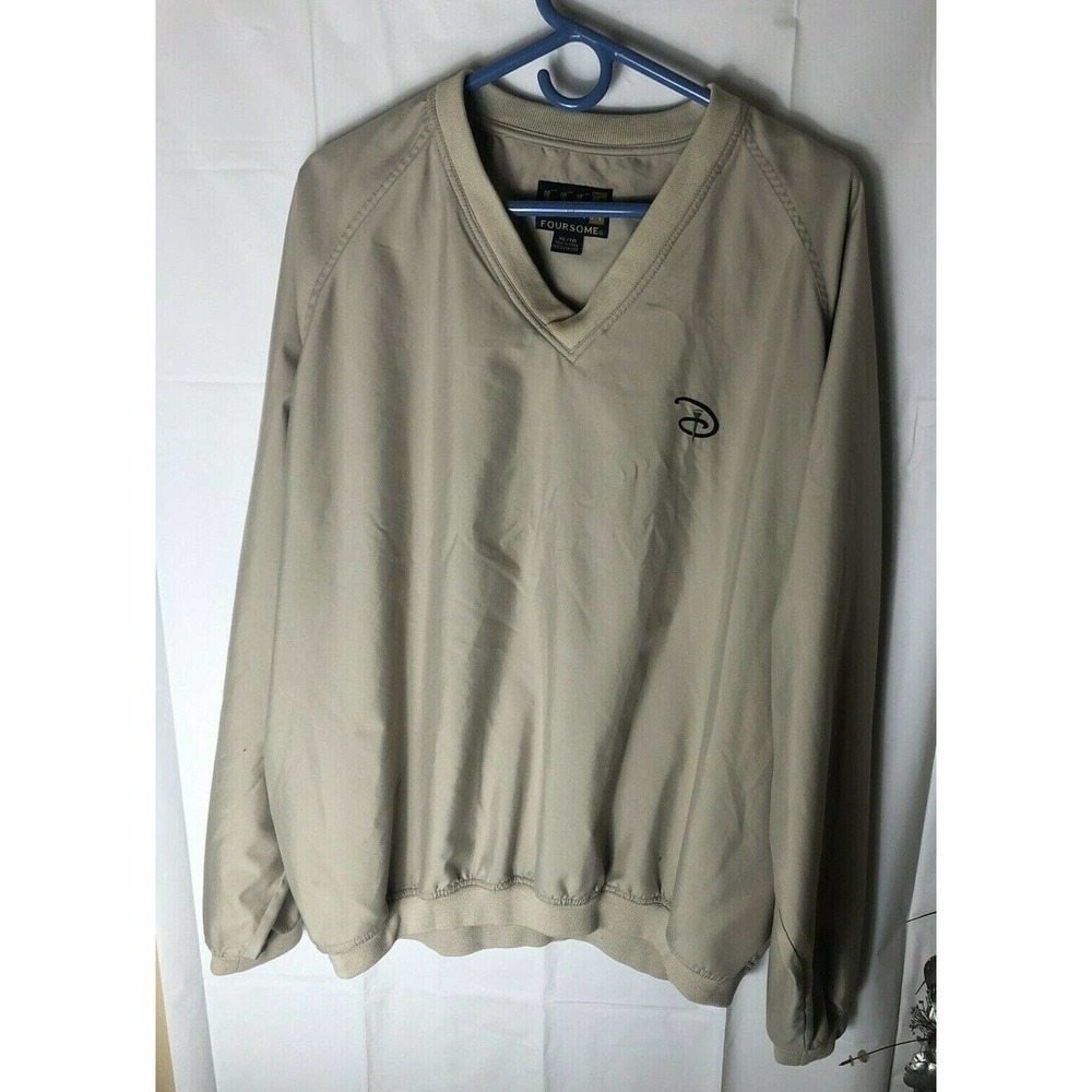 Vintage Foursome Men's PWindbreaker V Neck Long Sleeve Golf Jacket Size XL